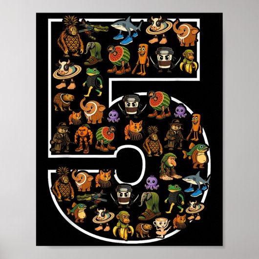 Poster Italien Brainrot Anniversaire 5 Age Mème 5ème Enfa (Devant)