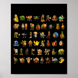 Poster Italien Brainrot Gen-z Mème Funny Cerveau Rot Kids