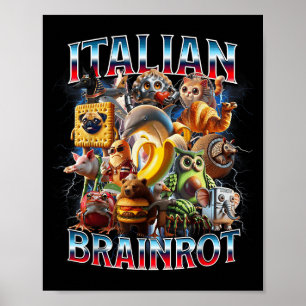 Poster Italien Cerveau Rot Italien Brainrot Drôle Mèmes G