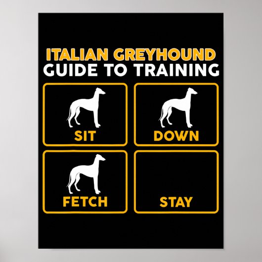 Poster italien greyhound drôle guide d'entraînement (Devant)