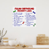 POSTER ITALIEN GREYHOUND PL2 (Cuisine)