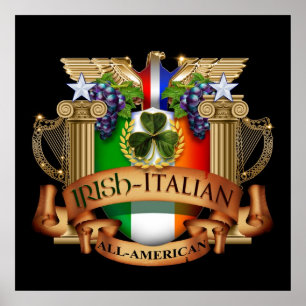 Poster Italien irlandais tout américain