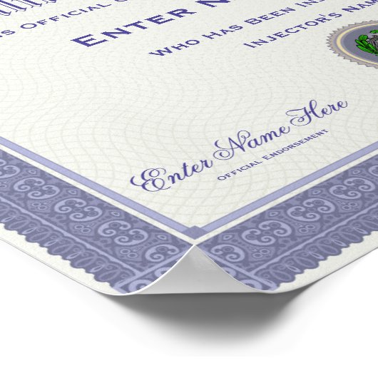 Poster Italien par certification par injection amusant (Coin)