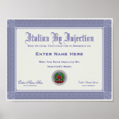 Poster Italien par certification par injection amusant (Devant)