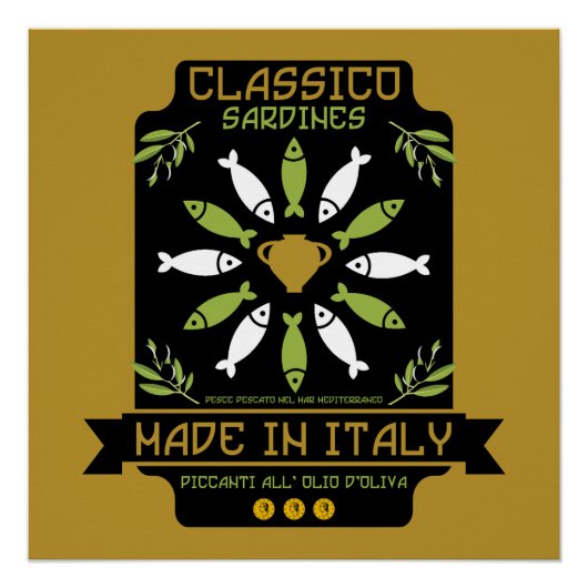 Poster Italien Sardine Art Print Kitchen Cadeau (Devant)