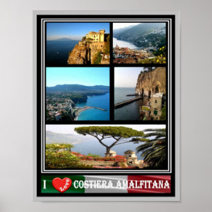 Poster Italy - Campania - Amalfi Coast - I Love -