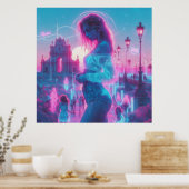 Poster Italy Ethereal Dreamy Vaporwave Retrowave 35"x35" (Cuisine)
