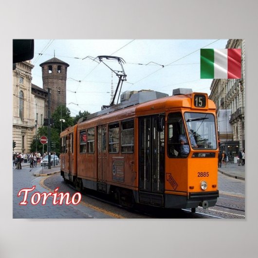 Poster Italy - Piedmont - Torino - Tram - (Devant)