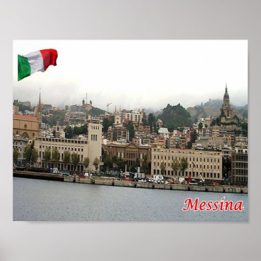 Poster Italy - Sicily - Messina - Cityscape - (Devant)