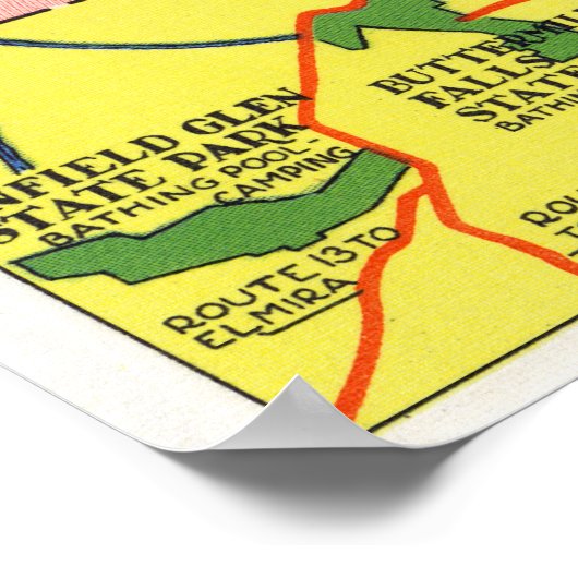 Poster Ithaca et les points d'intérêt voisins (Coin)