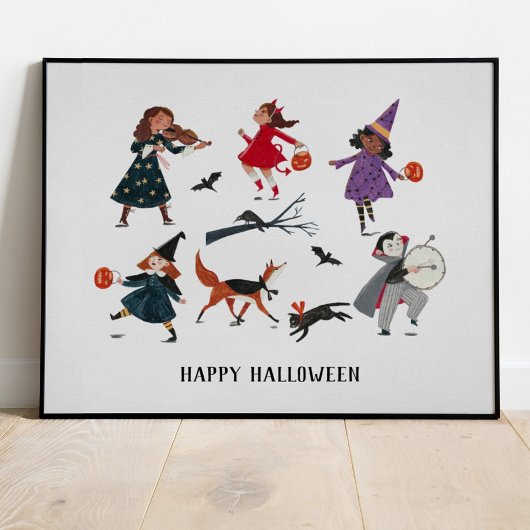 Poster Itinéraire d'Halloween ou régaler les enfants vaca
