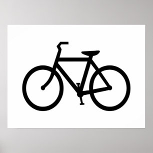 Poster Itinéraire vélo noir