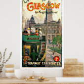 Poster itinéraires de tramway de Glasgow et des environs (Cuisine)