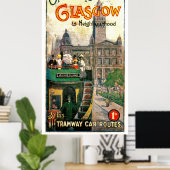 Poster itinéraires de tramway de Glasgow et des environs (Bureau à domicile)