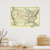 Poster Itinéraires d'exploration américains (Cuisine)