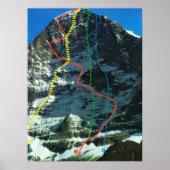 Poster Itinéraires pour l'escalade de la gamme Eiger, Jun (Devant)