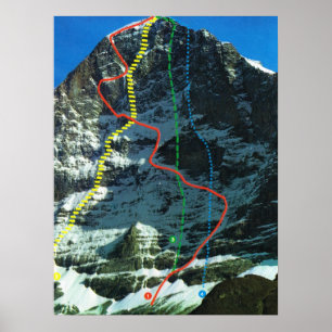 Poster Itinéraires pour monter l'Eiger, chaîne de