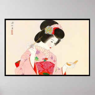 Poster Ito Shinsui composent la dame japonaise de geisha