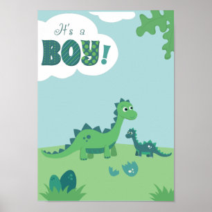 Poster It's a boy dinosaur mommy and boy poster.