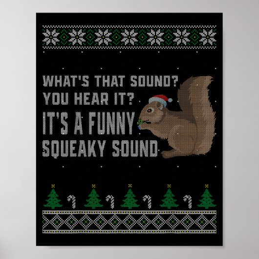Poster Its A Funny Squeaky Sound Funny Squirrel Christmas (Devant)
