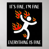 Poster It's Fine Everything Is Fine Funny Stickman On Fir (Devant)