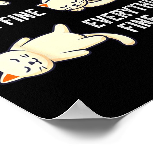 Poster It's Fine Everything's Fine Funny Lazy Cat Sarcast (Coin)