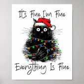 Poster Its Fine I'm Fine Everything Is Fine Christmas Bla (Devant)