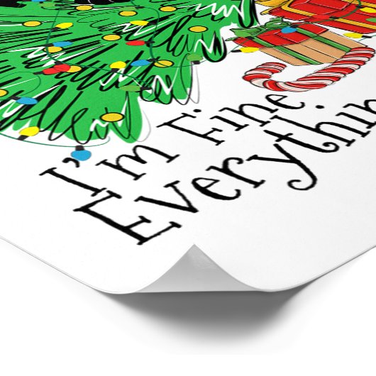 Poster It's Fine I'm Fine Everything Is Fine Fun Christma (Coin)