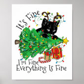 Poster It's Fine I'm Fine Everything Is Fine Fun Christma (Devant)
