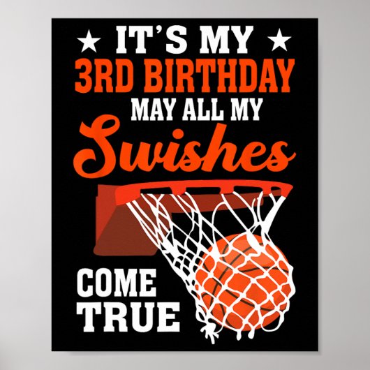 Poster It's My 3rd Birthday Sketll 3 Year Old  (Devant)