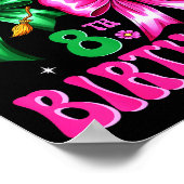 Poster It's My 8th Birthday Witch Nk And Green Bow Croche (Coin)