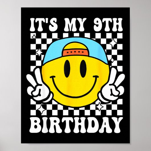 Poster It's My 9th Birthday 9 Years Old Boys Bruh I'm 9 N (Devant)