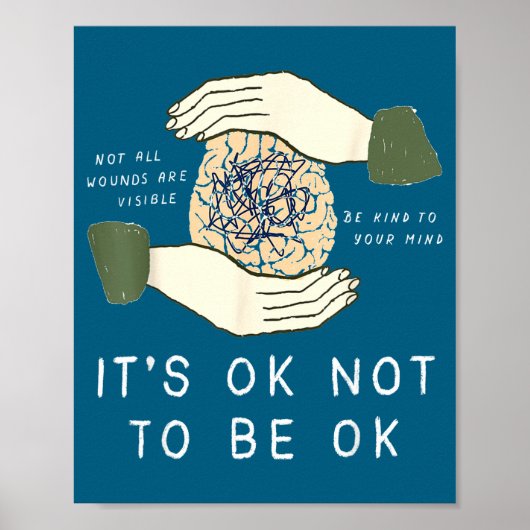 Poster Its Ok To Not Be Ok Suicide Prevention Awareness B (Devant)