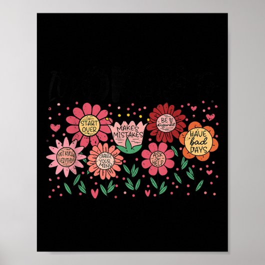 Poster It's Okay To Make Mistakes Be Different Flower Ins (Devant)