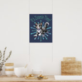 Poster It's Zoomie Time Gray Bicolor Cat (Cuisine)
