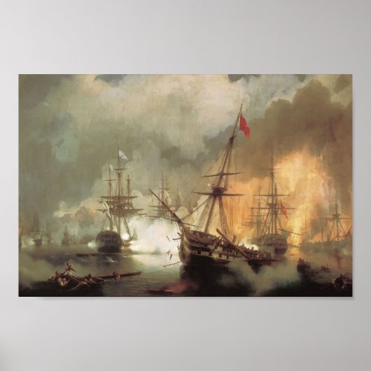 Poster Ivan Aivazovsky - Bataille de Navarino (Devant)