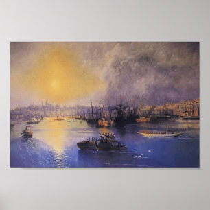 Poster Ivan Aivazovsky - Coucher de soleil de Constantino
