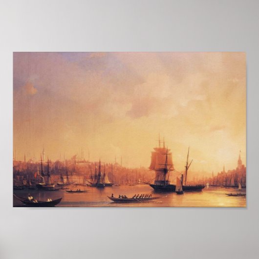 Poster Ivan Aivazovsky - Dusk sur la Corne d'or (Devant)
