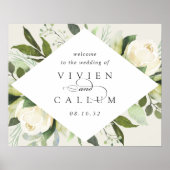 Poster Ivory Bloom | Aquarelle Floral Mariage Bienvenue (Devant)
