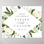 Poster Ivory Bloom | Aquarelle Floral Mariage Bienvenue (Devant)