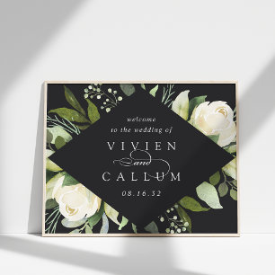 Poster Ivory Bloom Aquarelle Floral Mariage Bienvenue