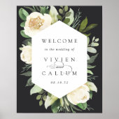 Poster Ivory Bloom | Aquarelle Floral Mariage Bienvenue (Devant)