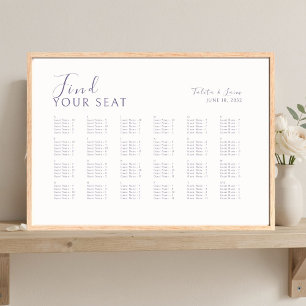 Poster Ivory Chic Alphabet 120+ Plan de table de mariag