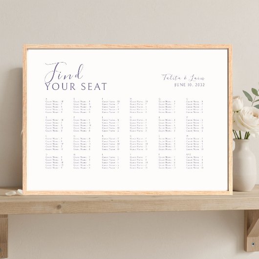 Poster Ivory | Chic Alphabet 120+ Plan de table de mariag