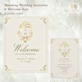 Poster Ivory Gold Baroque Wedding Welcome