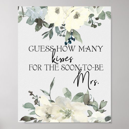 Poster Ivory White Roses Devine Combien De Baisers Jeu (Devant)