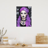 Poster Ivy en Crayon couleur Lavender Imaginaire Art (Cuisine)