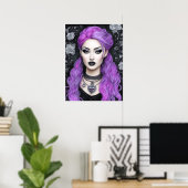 Poster Ivy en Crayon couleur Lavender Imaginaire Art (Bureau à domicile)