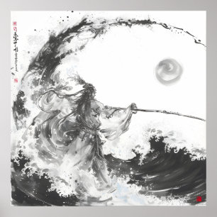 Poster Izanami et Izanagi Black and White Spears
