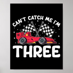 Poster J’ai 3 ans, Enfants 3e anniversaire Red Racing